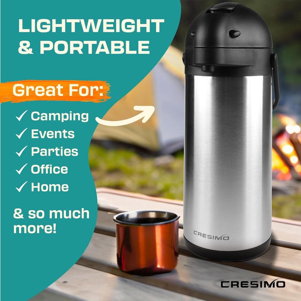 Airpot Coffee Carafe 101oz - 24 Hours Hot OR COLD Drink THERMAL*NEW* - Picture 2 of 8